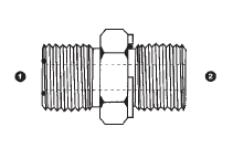6002-08-08 by AdaptAll | -08 Male ORFS x -08 Male BSPP | Adapter | Carbon Steel
