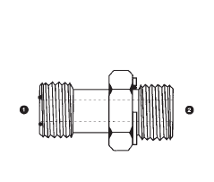 6002L-08-08 by AdaptAll | -08 Male ORFS x -08 Male BSPP | Long Adapter | Carbon Steel
