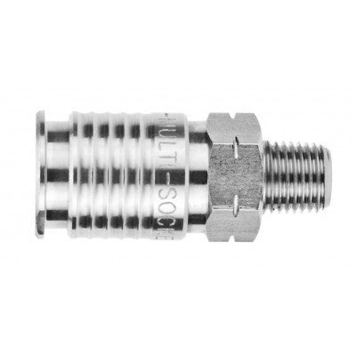 60191-04 by AIGNEP | QC Series | 1/4" Multisocket x 1/4" Male NPTF | Stainless Steel