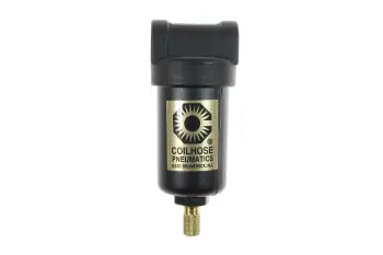 MC1-M by Coilhose | 1/8" Miniature Series Coalescing Filter with Metal Bowl | 0.3 Micron Element | 250 PSI | Zinc Die Cast