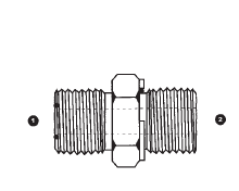 6068-16-33 by AdaptAll | -16 Male ORFS x 33mm Male Metric | Adapter | Carbon Steel