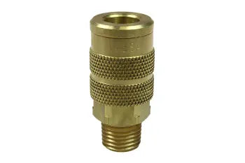 16X6M by Coilhose | CoilFlow™ Six Ball Automatic Interchange Coupler | Manual | 1/4" Body Size | 3/8" Male NPT Thread | Straight | Brass (Type 16)