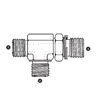 6168-08-08-18 by AdaptAll | -08 Male ORFS x -08 Male ORFS x 18mm Male Metric | Adjustable Run Tee | Adapter | Carbon Steel