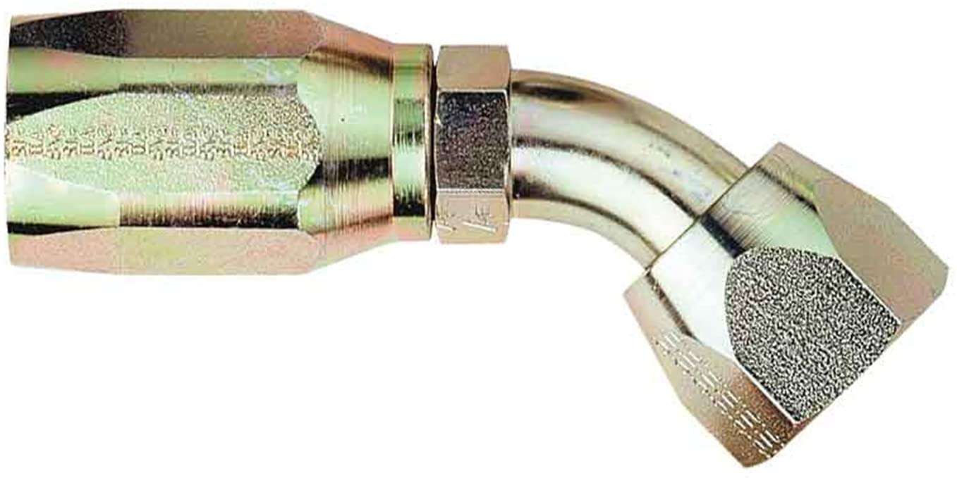 FBM1339 Eaton Aeroquip® -12 AQP® High Pressure / Power Steering Hose Fitting - Reusable S.A.E. 37° (JIC/AN) - 11/16-12" Thread - 45° Elbow - Steel