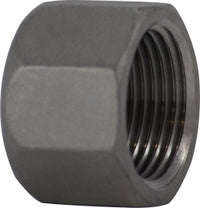 62077 by Midland | 150# Stainless Steel Fitting | Hex Cap (Barstock) | 3/8" Female NPT | 304 Stainless Steel