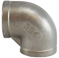 62108 by Midland | 150# Stainless Steel Fitting | 2" Female NPT x 2" Female NPT | 90° Elbow | 304 Stainless Steel