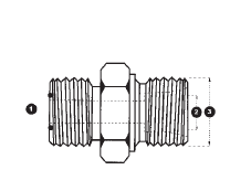 6247-12-28-36 by AdaptAll | -12 Male ORFS x -22 -30 Male Kobelco | Adapter | Carbon Steel