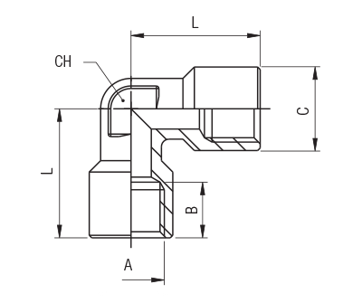 62510-3/8 by AIGNEP | 60/62 Series | 3/8" BSPP Female x 3/8" BSPP Female | 90° Elbow