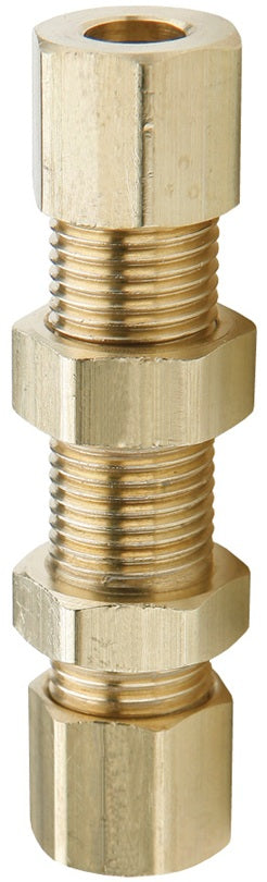 62CBH-04 by Dixon Valve | Compression Fitting | Bulkhead Union | 1/4" Tube OD x 1/4" Tube OD | Brass