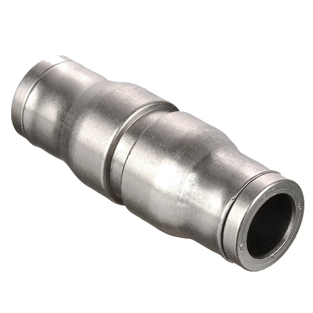62PLM-4 by Parker | Prestolok PLM Metal Push-to-Connect Fittings | Tube to Tube | 1/4" Tube Size | .49" Height | .49" Width | 1.44" Length | Straight | Electroless Nickel-Plated Brass | Pack of 10