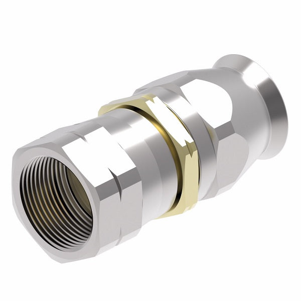 63-190990-10 Aeroquip by Danfoss | Female SAE 45° Swivel Super Gem PTFE Reusable Hose Fitting | -10 Female SAE 45° Swivel x -10 Reusable Hose End | Steel & Brass