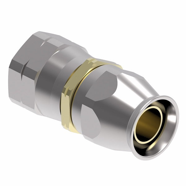 63-190990-6 Aeroquip by Danfoss | Female SAE 45° Swivel Super Gem PTFE Reusable Hose Fitting | -06 Female SAE 45° Swivel x -06 Reusable Hose End | Steel & Brass