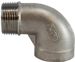 63161 by Midland | 150# Stainless Steel Fitting | 1/4" Male NPT x 1/4" Female NPT | 90° Street Elbow | 316 Stainless Steel