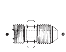 6337-08-08 by AdaptAll | -08 Male ORFS x -08 Male JIS | Adapter | Carbon Steel