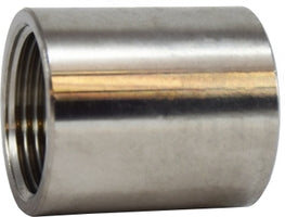 63415B by Midland | 150# Stainless Steel Fitting | OD Machined Coupling | 1" Female NPT x 1" Female NPT | 316 Stainless Steel