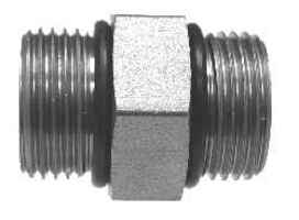 6403O6 by Midland | Hydraulic O-Ring Hex Nipple Union | 9/16-18 Male O-Ring Boss x 9/16-18 Male O-Ring Boss | Steel