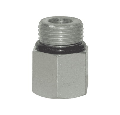 6410-12-16 Dixon Valve Zinc Plated Steel O-Ring Port Reducer - 1-1/16"-12 Male SAE O-Ring Boss x 1-5/16"-12 Female O-Ring Port
