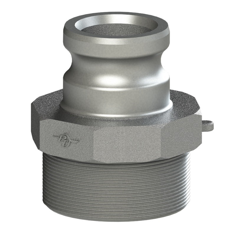 64162015 (20X15F) by PT-Coupling | Reducing Cam & Groove Adapter | Type F | 2" Adapter x 1-1/2" Male NPT | 316 Stainless Steel