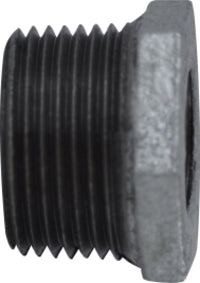 64518 by Midland | Malleable Iron #150 Fitting | Hex Bushing | 1-1/4" Male NPT x 1" Female NPT | Galvanized Iron