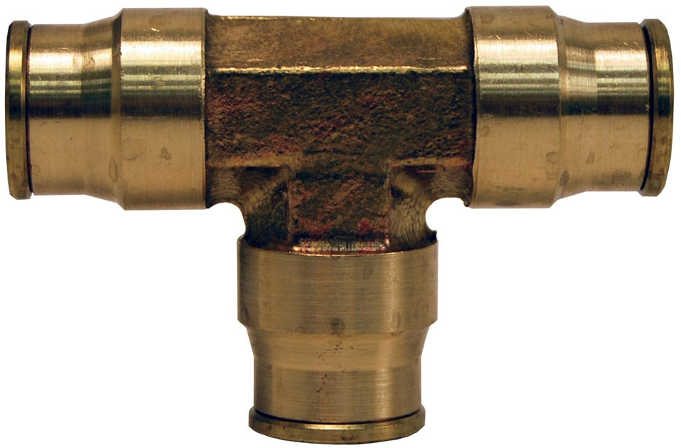 644 by Dixon Valve | Push-In Fitting | Union Tee | 1/8" Tube OD | Forged Brass