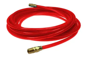 PFE50504TRZ by Coilhose | Flexeel® Reinforced Hose | 5/16" Hose ID | 0.473" Hose OD | 1/4" Male NPT Rigid Reusable Fittings | 50ft | Transparent Red | Straight | Polyurethane