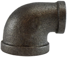 65138 by Midland | Malleable Iron #150 Fitting | Reducing | 1-1/2" Female NPT x 1-1/4" Female NPT | 90° Elbow | Black Iron