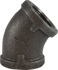 65189 by Midland | Malleable Iron #150 Fitting | 2-1/2" Female NPT x 2-1/2" Female NPT | 45° Elbow | Black Iron