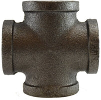 65390 by Midland | Malleable Iron #150 Fitting | 1/8" Female NPT Fitting | Cross | Black Iron