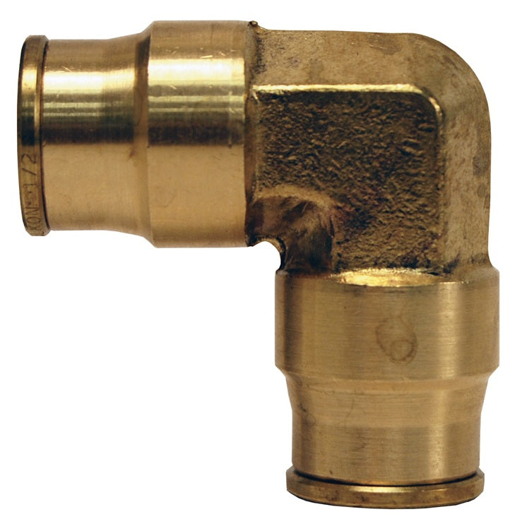 6512 by Dixon Valve | Push-In Fitting | Union | 90° Elbow | 3/8" Tube OD x 3/8" Tube OD | Forged Brass