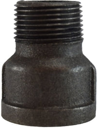 65628 by Midland | Malleable Iron #150 Fitting | Extension | 2" Female Pipe x 2" Male Pipe | Straight | Black Iron