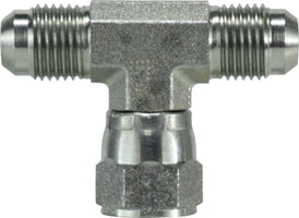 660055 by Midland | Hydraulic JIC Swivel Branch | 5/16" Male JIC 37° Flare x 5/16" Male JIC 37° Flare x 1/16" Female JIC 37° Flare | Tee | Steel