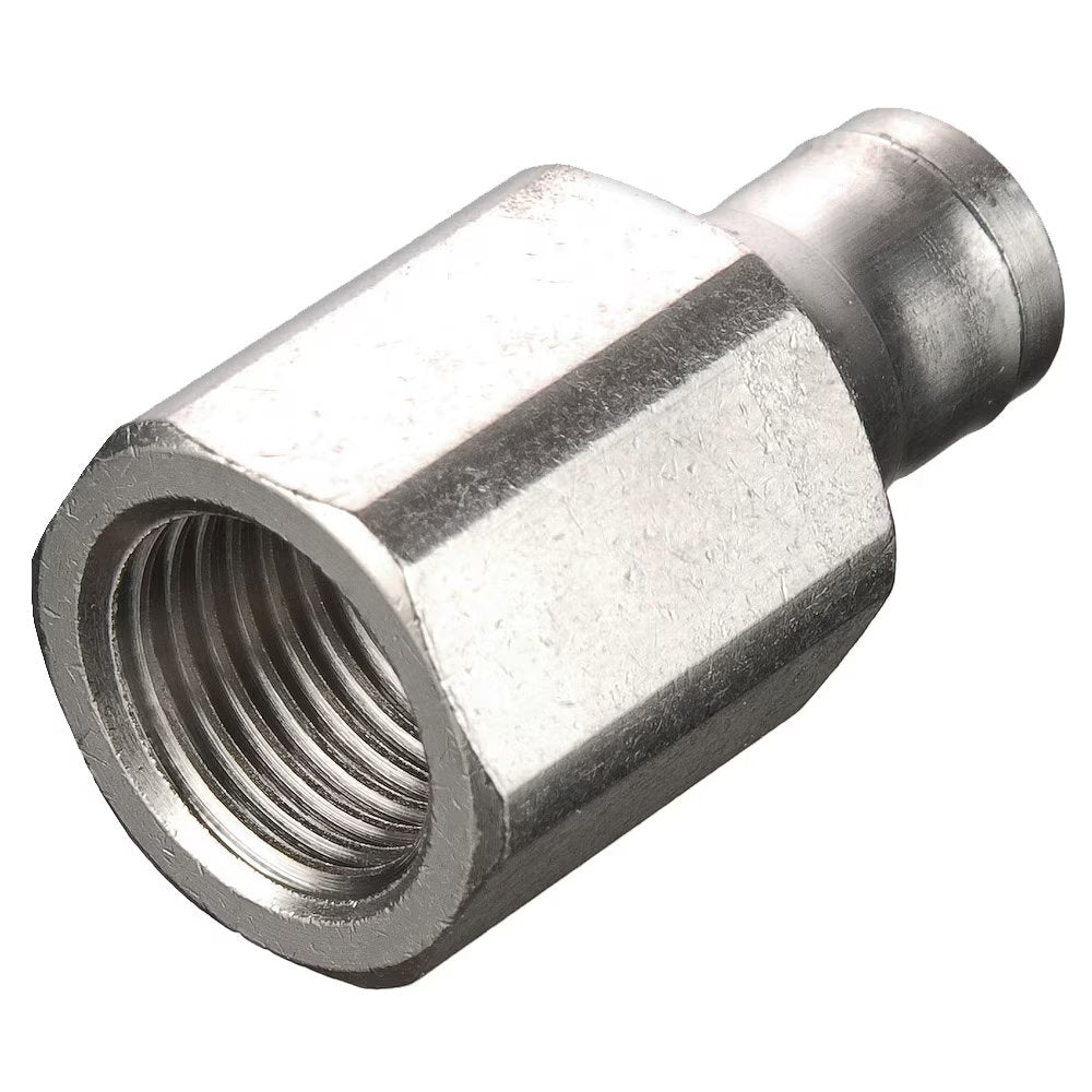 66PLM-10M-6G by Parker | Prestolok PLM Metal Push-to-Connect Fittings | Threaded Fitting | 10 mm Connector x 3/8" Female BSPP Threads | 24.00 mm Height | Straight | Electroless Nickel-Plated Brass | Pack of 10
