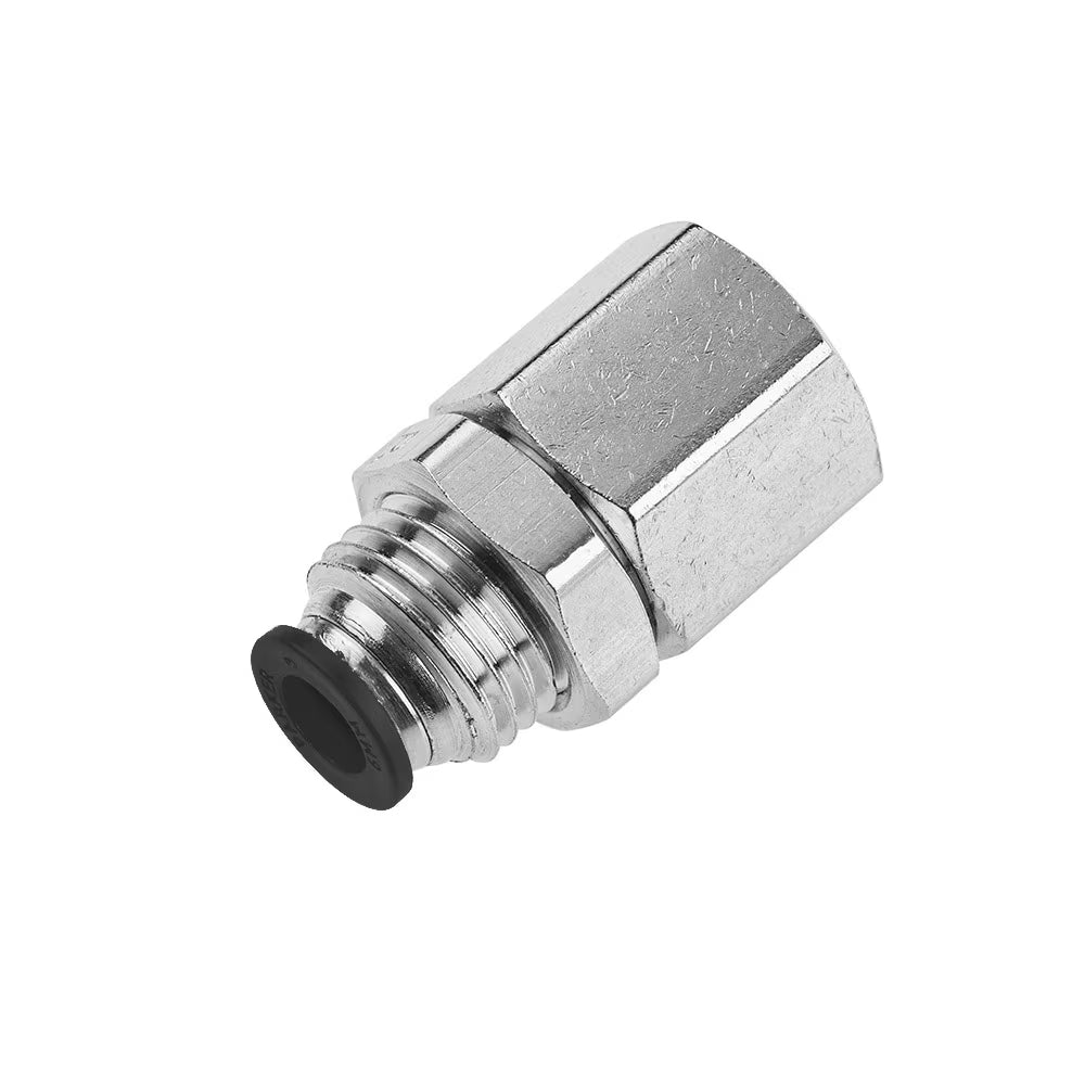 66PLPBH-5/32-4 by Parker | Prestolok PLP Push-to-Connect Fittings | Bulkhead | 5/32" Bulkhead Tube Size x 1/4" Female NPTF Thread | 11/16" Hex | Straight | Nickel-Plated Brass | Pack of 10