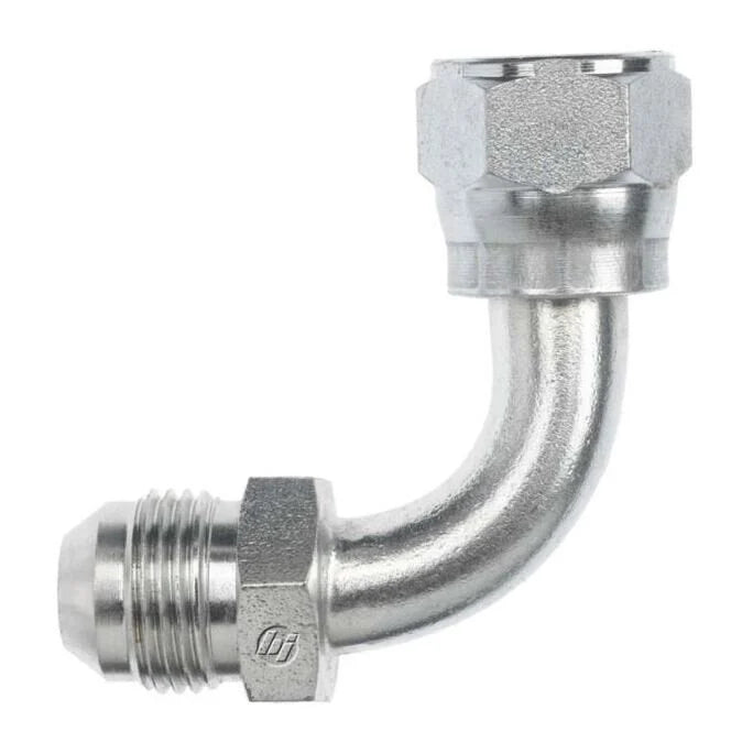 6701-24-24 by Brennan Inc. | -24 Male JIC x -24 Female JIC Swivel | Swept 90° Elbow | Steel