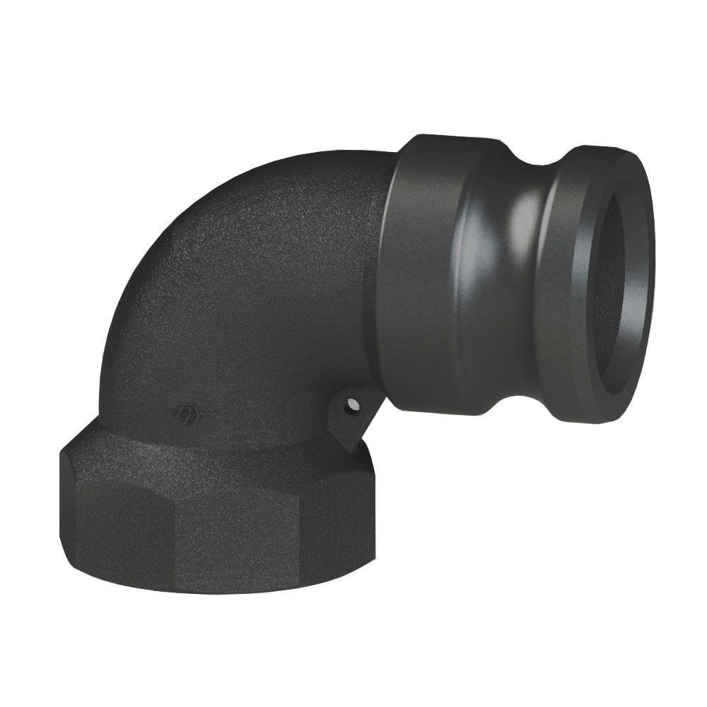67492000 (20LA) by PT-Coupling | Cam & Groove Adapter | Type LA | 90° Elbow | 2" Adapter x 2" Female NPT | Polypropylene