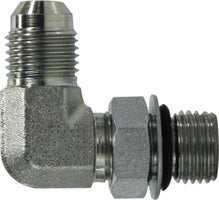 6801NWO4 by Midland | Hydraulic JIC to O-Ring Connector | 7/16-20 Male JIC 37° Flare x 7/16-20 Male O-Ring Boss | 90° Elbow | Steel