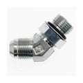 6802-12-14-NWO-FG by Brennan Inc. | -12 Male JIC x -14 Male Adjustable O-Ring Boss | 45° Elbow | Forged Steel