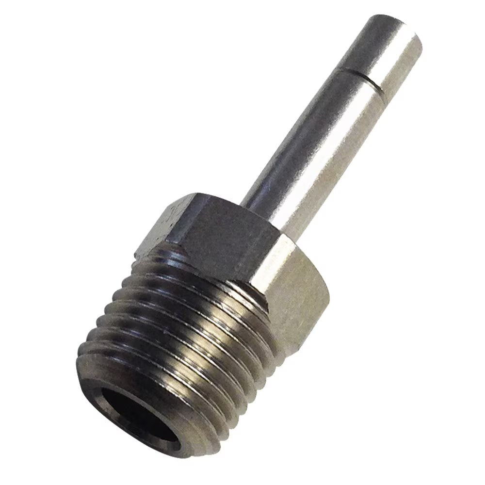 68PLMSP-10M-6R by Parker | Prestolok PLM Metal Push-to-Connect Fittings | Threaded Fitting | 10 mm Standpipe x 3/8" Male BSPT Threads | 18.50 mm Height | Straight | Electroless Nickel-Plated Brass | Pack of 10