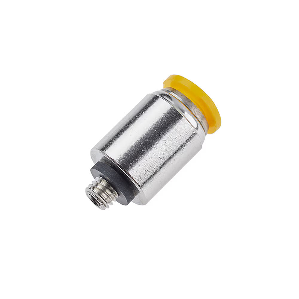 68PLPR-4M-2G by Parker | Prestolok PLP Push-to-Connect Fittings | Threaded Fitting | 4mm Round Body Connector x 1/8" Male BSPP Thread | 3.07" Hex | Straight | Nickel-Plated Brass | Pack of 10