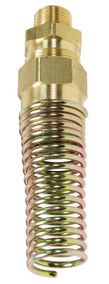 68RBSG-0604 by Dixon Valve | Air Brake Fitting for Rubber Hose | Male Connector with Spring Guard | 1/4" Male NPT x 3/8" Tube OD | Brass Alloy 360