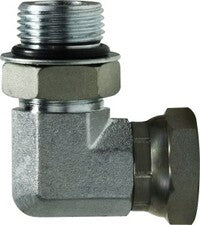 6901NWO68 by Midland | Hydraulic O-Ring Swivel | 9/16-18 Male O-Ring Boss x 1/2" Female NPSM | 90° Elbow | Adapter | Steel