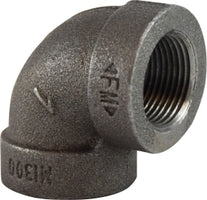 69101 by Midland | Extra Heavy Malleable Iron 300# Fitting | 1/4" Female NPT x 1/4" Female NPT | 90° Elbow | Black Iron