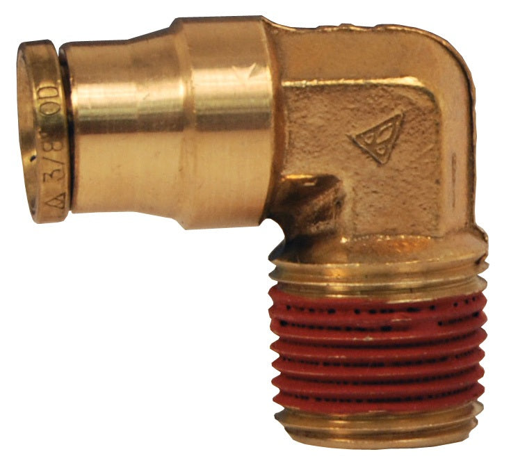 696X4 by Dixon Valve | Push-In Fitting | Male 90° Elbow | 3/16" Tube OD x 1/8" Male NPTF | Forged Brass