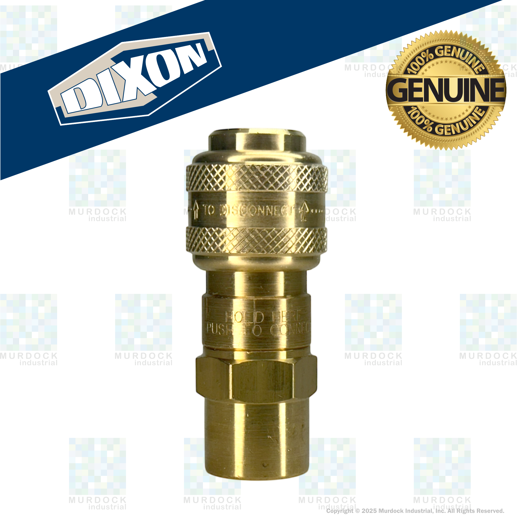 6DF6-B by Dixon Valve | Pneumatic Quick Disconnect Coupling | D-Series | 3/4" Female NPTF x 3/4" Automatic Industrial Interchange | Socket | Nitrile Seal | Brass