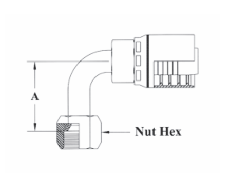 6GC26-20x20 by Couplamatic | Grip Crimp 6GC Series Coupling | 1-1/4" Hose ID x 1-5/8x12 Thread Size JIC 37° Female Swivel | 90° Elbow | Trivalent Zinc Plating