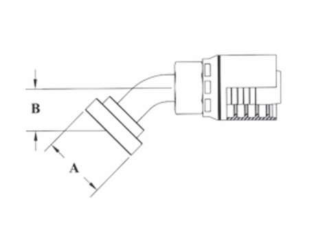 6GC61-16x16 by Couplamatic | Grip Crimp 6GC Series Coupling | 1" Hose ID x 1" Split Flange Size | Code 62 | 45° Elbow | Trivalent Zinc Plating