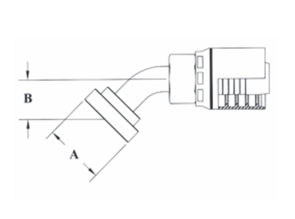 6GC81-16x16 by Couplamatic | Grip Crimp 6GC Series Coupling | Extra Heavy Duty Flange | 1" Hose ID x 1" Flange Size | for use on Caterpillar® Equipment | 45° Elbow | Trivalent Zinc Plating