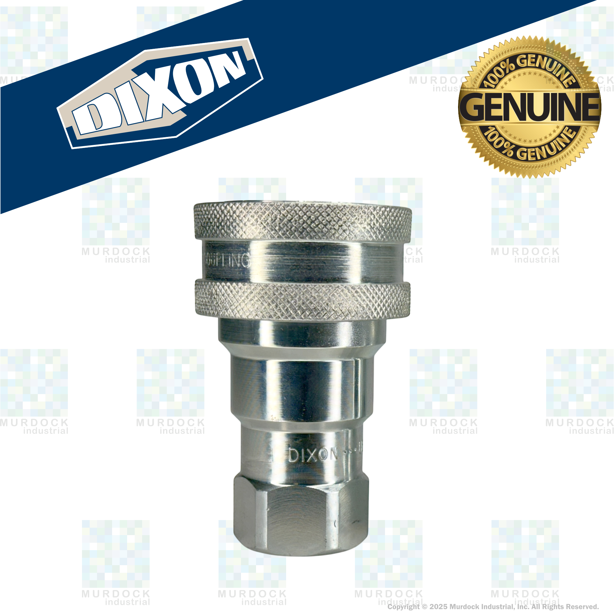 6HF6 by Dixon Valve | Hydraulic Quick Disconnect Coupling | H-Series | 3/4" Female NPTF x 3/4" ISO-B Interchange | Socket | Nitrile Seal | Steel