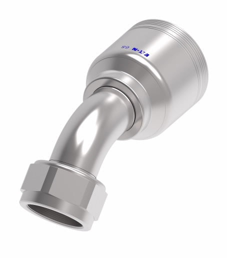 6SA20FJA20 Aeroquip by Danfoss | 6 Wire 6S Female JIC/37° Swivel 45° Elbow (FJA) Crimp Fitting | -20 Female JIC/37° Swivel x -20 Hose Barb | Steel