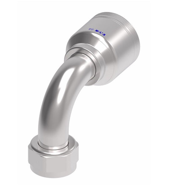 6SA20FJB20 Aeroquip by Danfoss | 6 Wire 6S Female JIC/37° Swivel 90° Elbow (FJB) Crimp Fitting | -20 Female JIC/37° Swivel x -20 Hose Barb | Steel